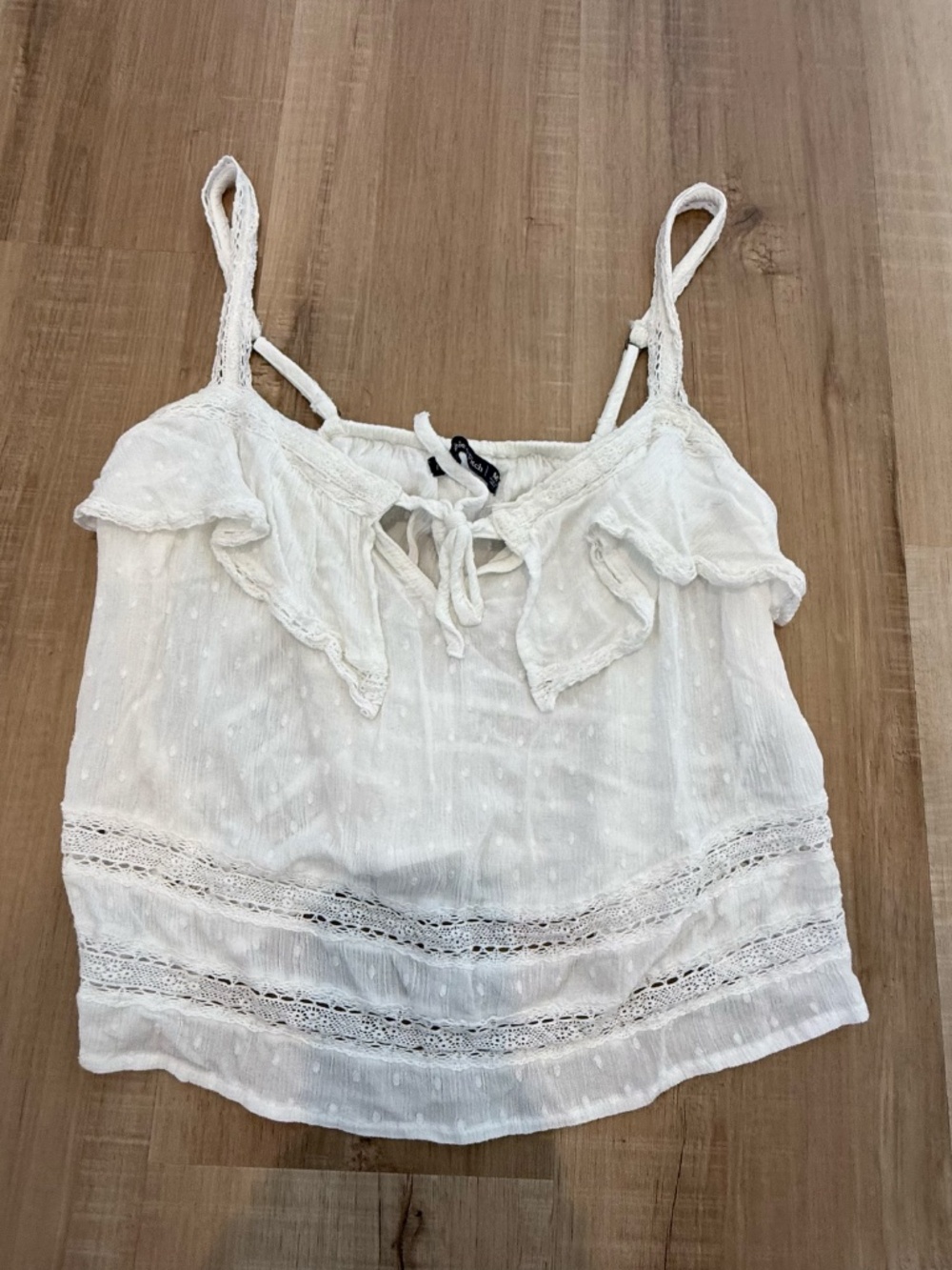 Abercrombie & Fitch White Cropped Peasant Tank Top Size Medium